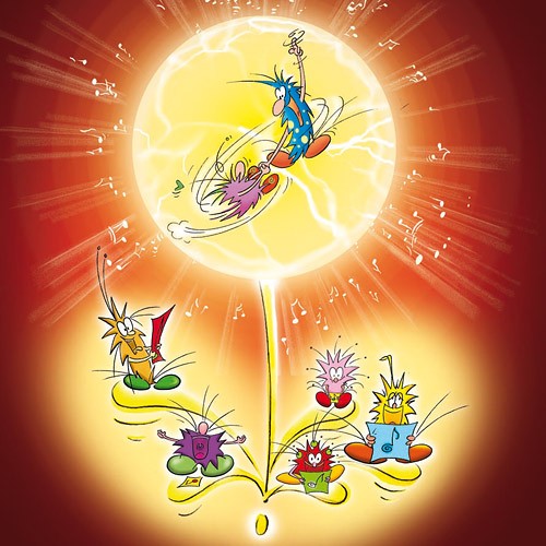 Tanzen in einer Sonnenkugel