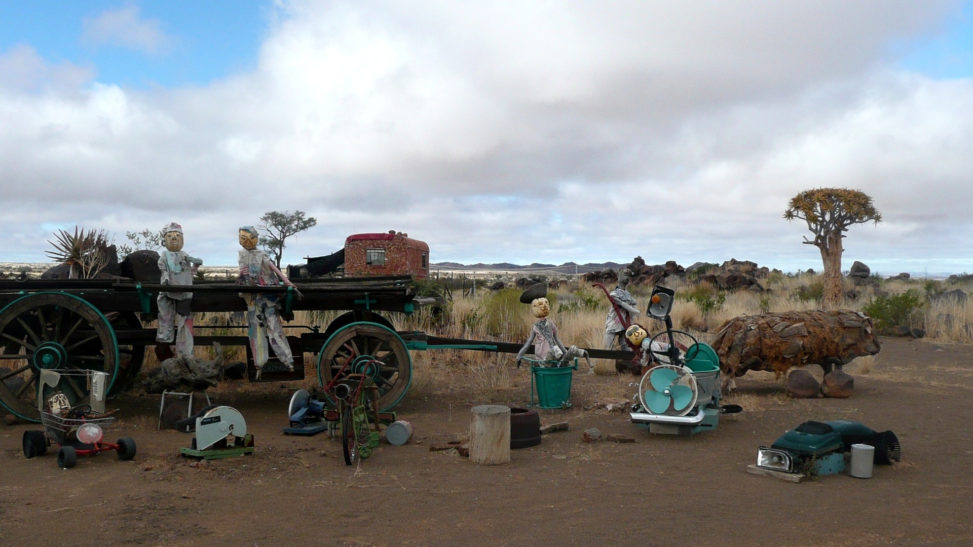 Ein "Dorf" in der Kalahari