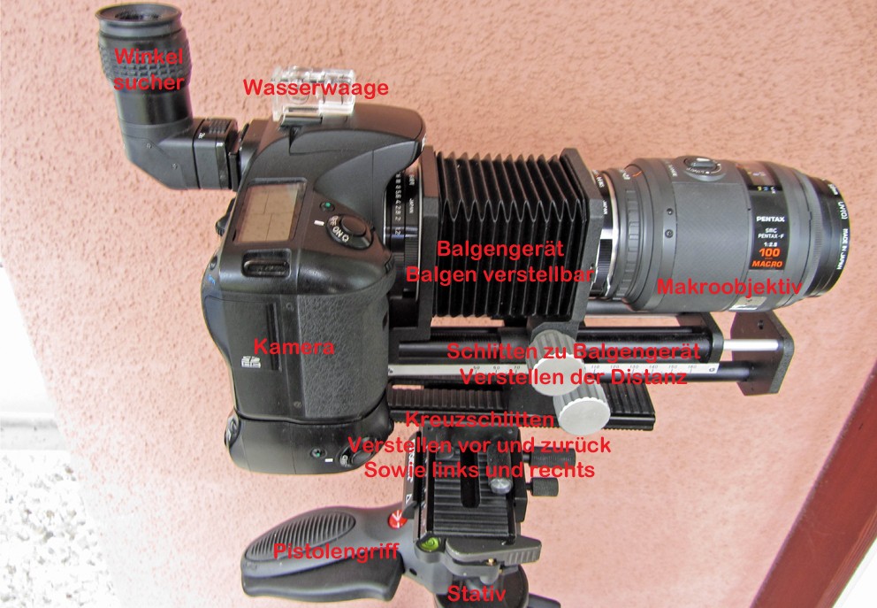 Bild von Kamera mit Balgengerät