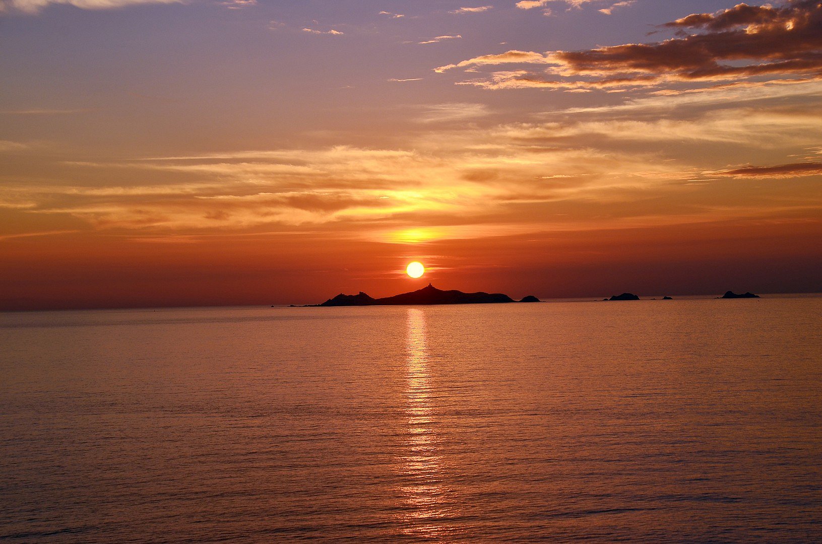 Sonnenuntergang auf Korsika.