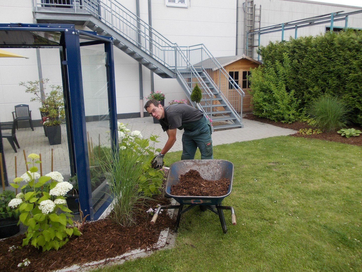 Ich bei der Arbeit in der Caritas Werkstadt