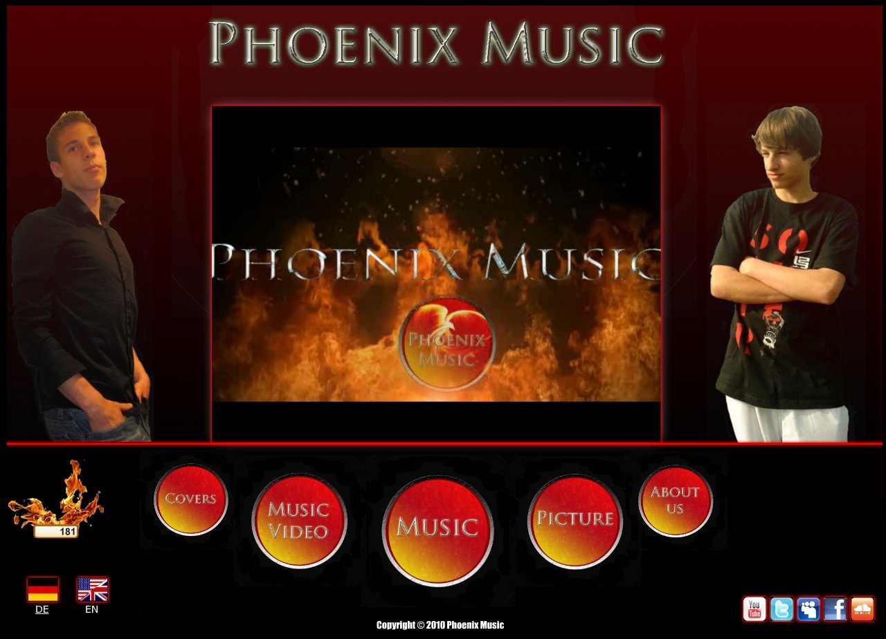 Web Design von Phoenix Music Homepage