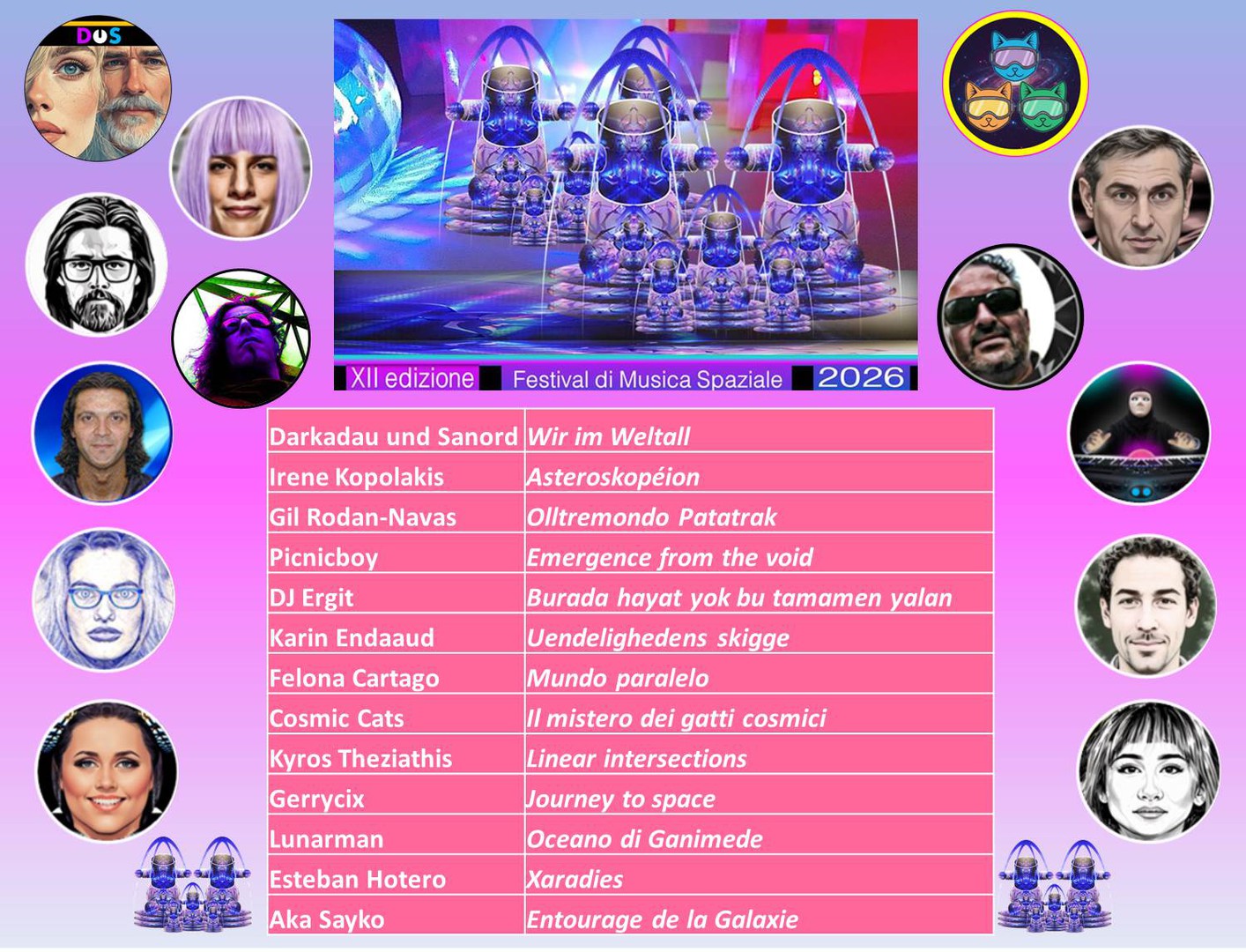 POSTCARD 12° EDITION OF FESTIVAL DI MUSICA SPAZIALE